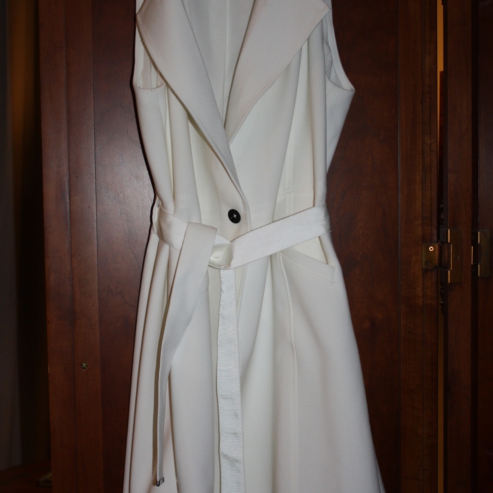 White House Black Market white long vest
